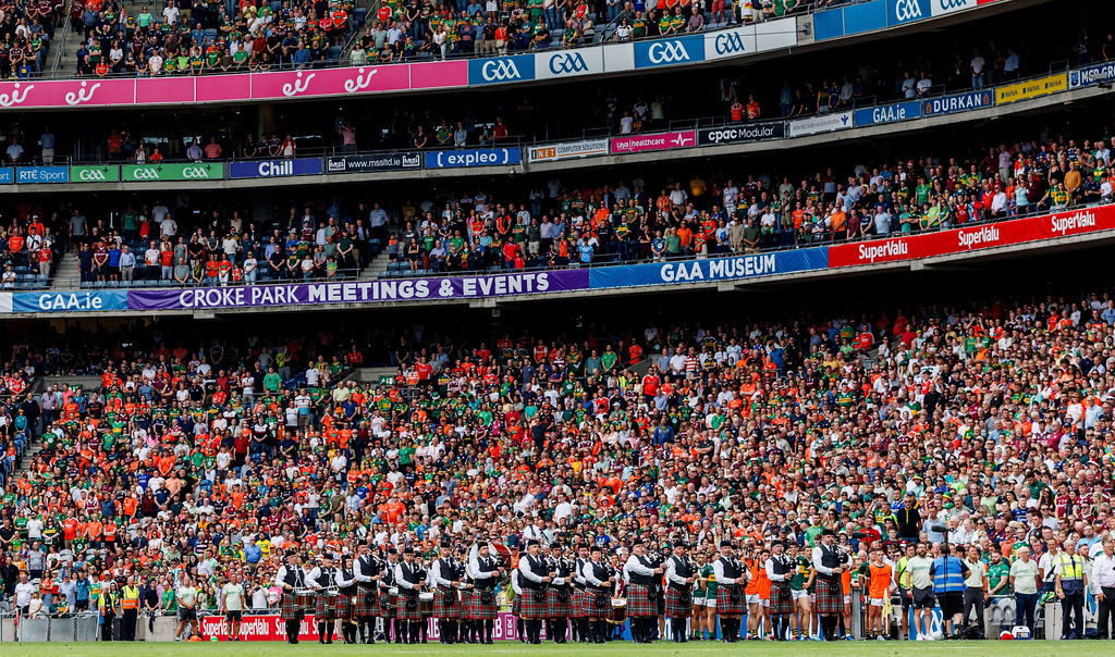 The St. Josseph’s Pipe Band perform in Croke Park 29/6/2025